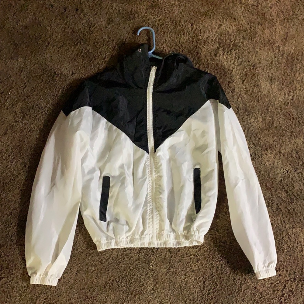Black and white windbreaker